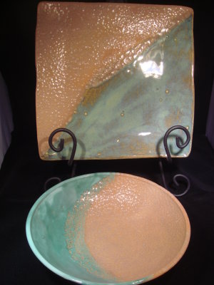 Small serving platter and bowl (Stoneware)