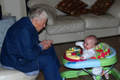 Nanny and Bella having a meaningful conversation