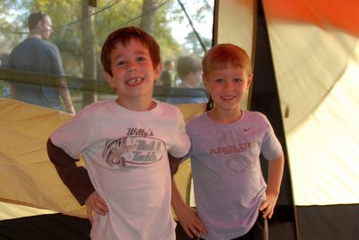 Carter and Brooks in the big tent