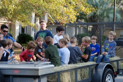 Getting ready to go on a hayride