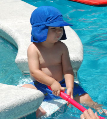 Brady by the pool