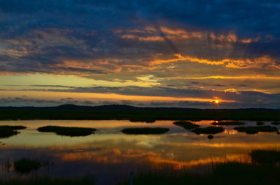 sunset over the pannes plum island