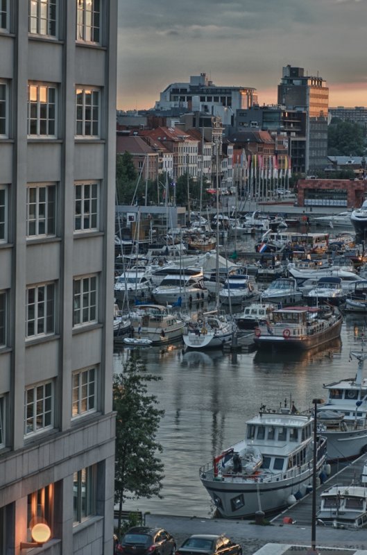 Harbour at sunset.