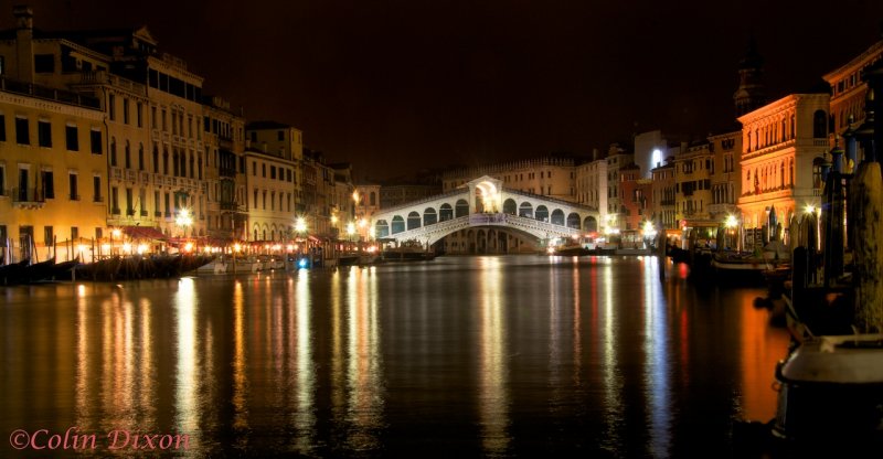 Rialto Bridge at and the grand canal.