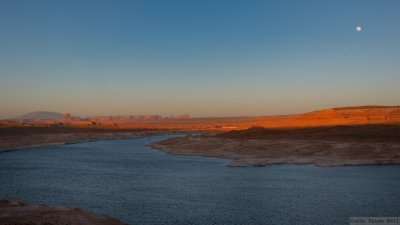 Lake Powell -  Sunset over the Desert.