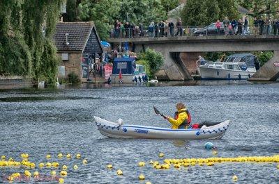 We know how to have fun - A plastic duck race.