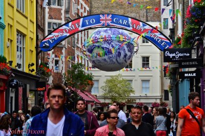 Carnaby Street and its shoppers.
