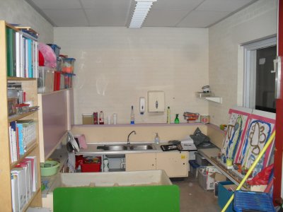 Van rommelige wasgelegenheid...