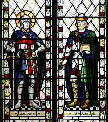 Saint George & King Alfred Stained GlassWells Cathedral