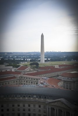 view of Washington Monument from top of Old Post Office