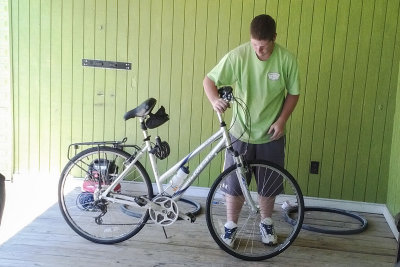 Ben gets new tires and fork adjustment
