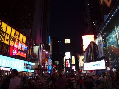 Beehive of activity at Times Square