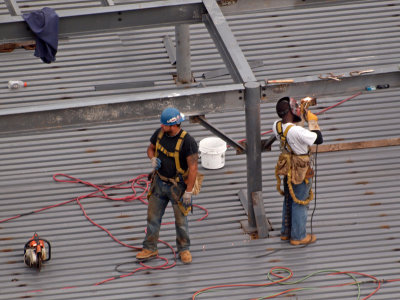 Rooftop workers