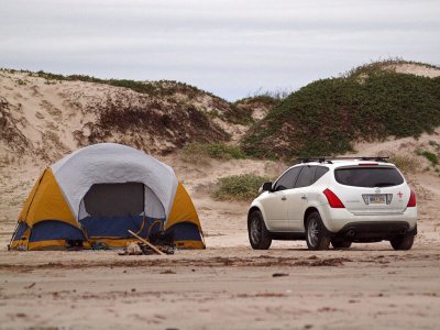 Camping on the beach
