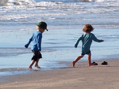 Happiness is playing on the sand