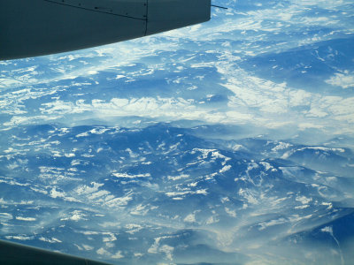 More mountainous landscape over eastern Europe