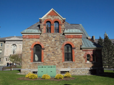 Building with brown windows