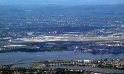 Bayonne bridge and section of Newark Airport