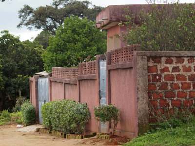 Compound wall where Christina lives