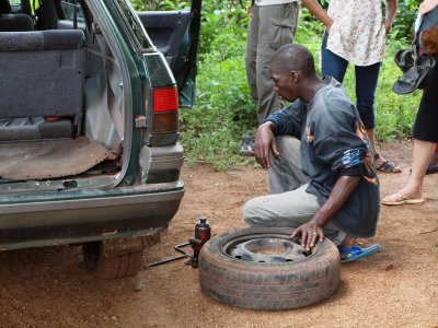 Dealing with a flat tire