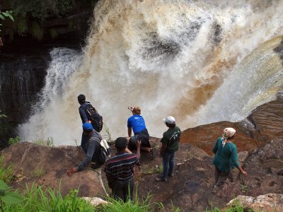 Photographing the lower waterfalls
