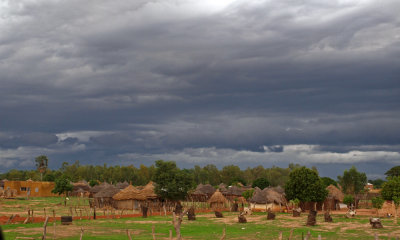 Villages and storm clouds