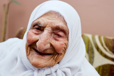 Old woman in refugee camp - Jerusalem