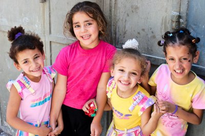 Girls in refugee camp - Jerusalem