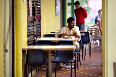 Man having lunch