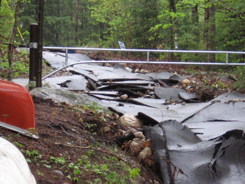 Boat Ramp Destoyed by Frohock Deluge - May 15, 06 - Photo by Linda