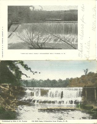 Two Views - Old Mill Dam - Gilmanton Iron Works, NH 