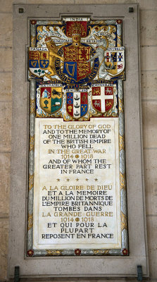 British Empire Memorial in Laon Cathedral