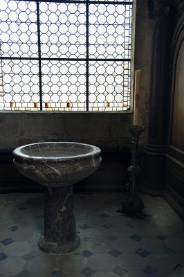 Font at Abbaye St Martin in Laon