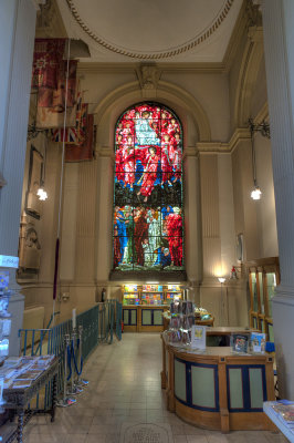 Cathedral Shop and Burne-Jones window: The Last Judgement