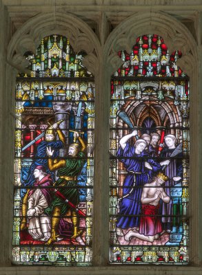 Becket and Henry II in west window