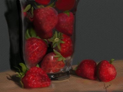 strawberries in glass
