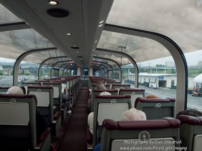 Interior of domed rail car