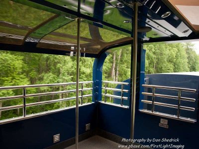 Observation deck on train