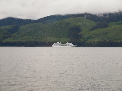 Oceania Regatta anchored off Icy Strait Point
