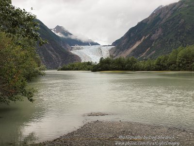 Looking up the Davidson River and the Davidson Glacier