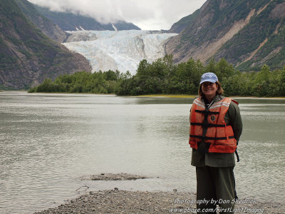 Looking up the Davidson River and the Davidson Glacier