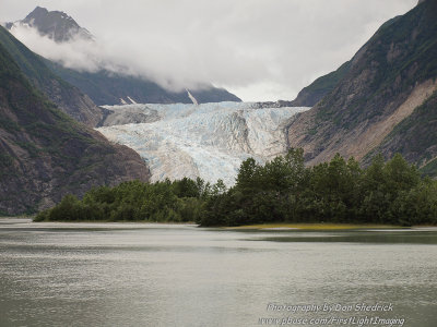 Looking up the Davidson River and the Davidson Glacier
