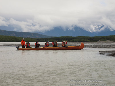 Canoe on the Davidson Glacier Lake