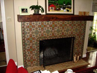 Mantle and Italian tile