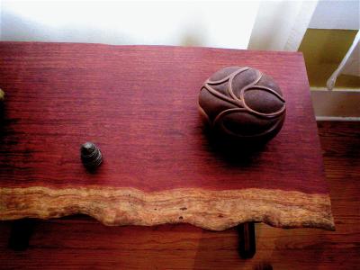 coffee table (natural edge bubinga)