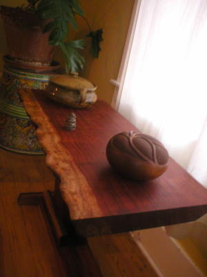 coffee table (natural edge bubinga)