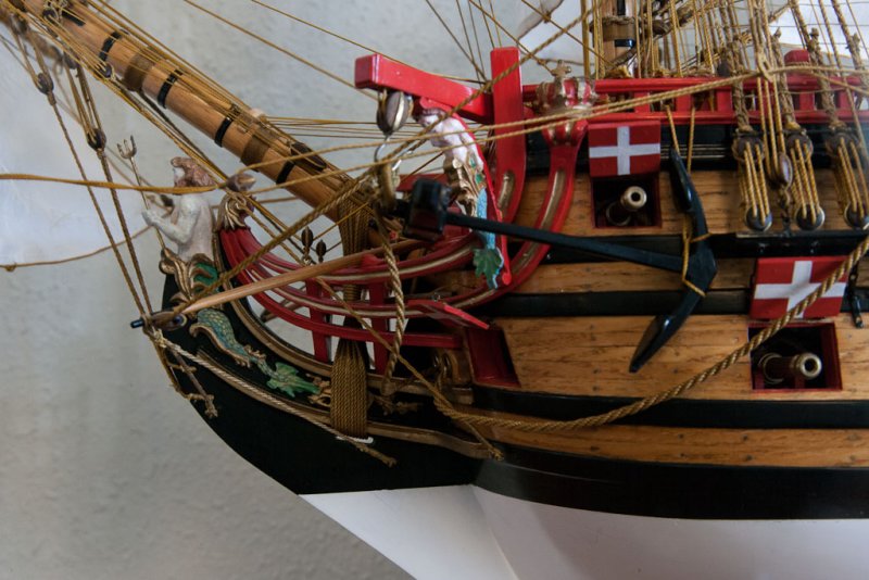 Modell av orlogskipet Laaland p Marinemuseet i Horten