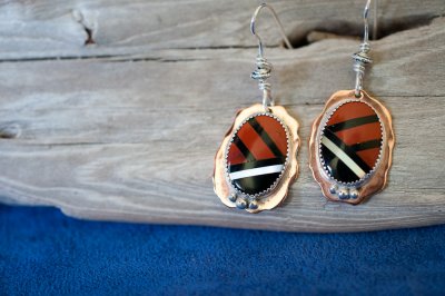 Copper and Silver Earrings