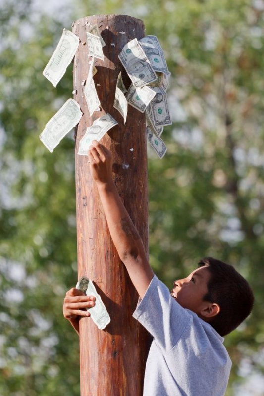 Childrens activities - greased pole climb