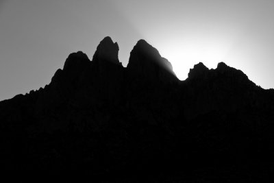 Solar eclipse by Organ Mountains viewed from Aguirre Springs